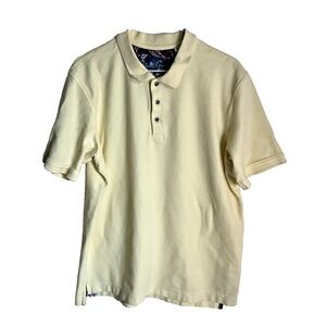 Robert Graham‎ Classic Style Casual Luxury Yellow Polo Shirt Men Size XL